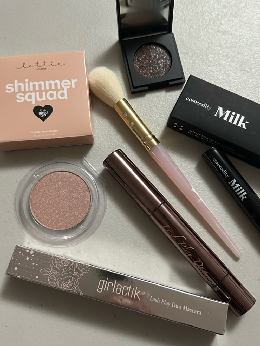 New Makeup Bundle - mascara, highlighter, eyeshadow, brush, perfume fragrance